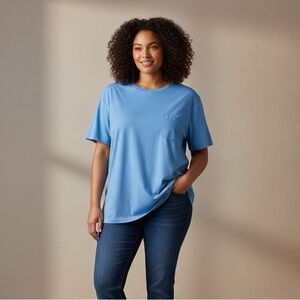 Eddie Bauer Blue Cotton Short Sleeve Tee | Size XXL